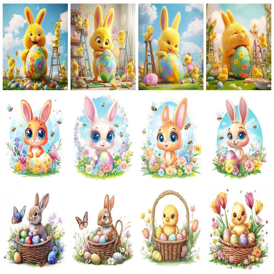 Art Craft Rabbit - CHENISTORY Tavşan Elmas Boyama Kiti Duvar