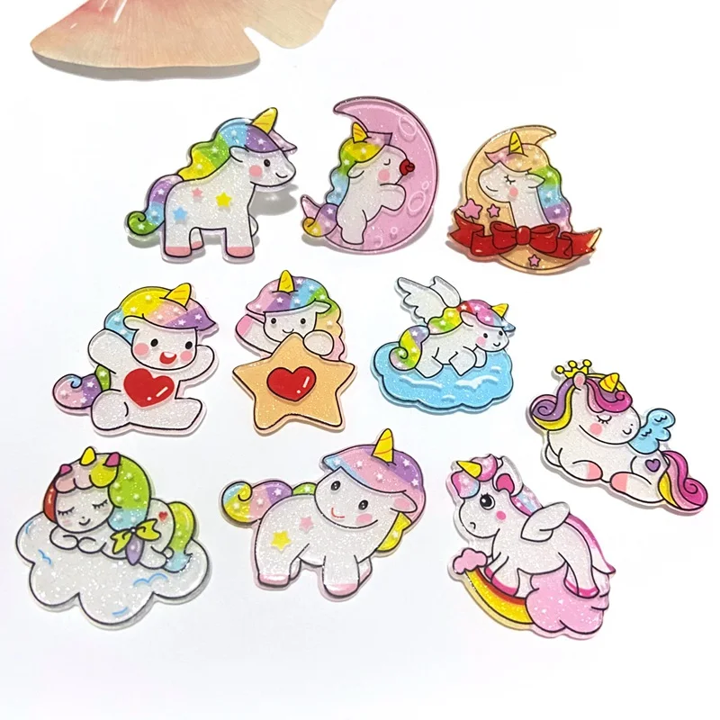 Art Craft Unicorn - 10 adet/grup Yeni Düzlemsel Unicorn Gökkuşağı