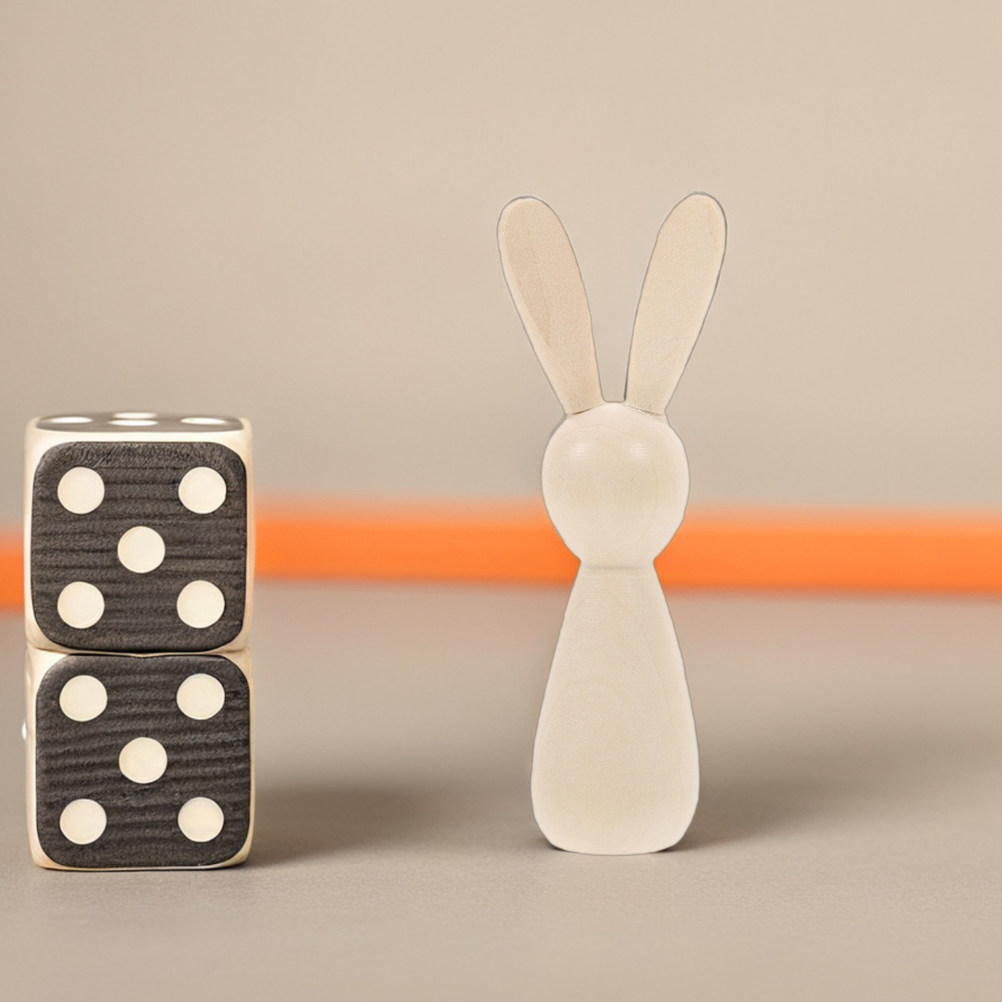 Art Craft Rabbit - 7 Adet Boş Ahşap Tavşan Figürü,