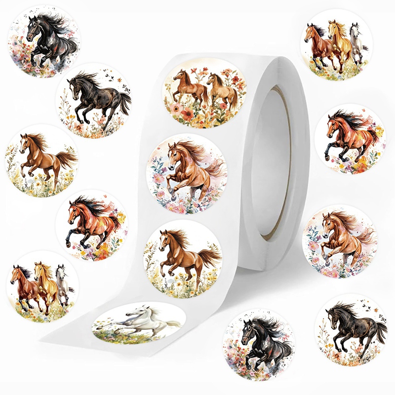 Art Craft Items - 500 adet/Rulo At Çiçek Çıkartmaları Sevimli