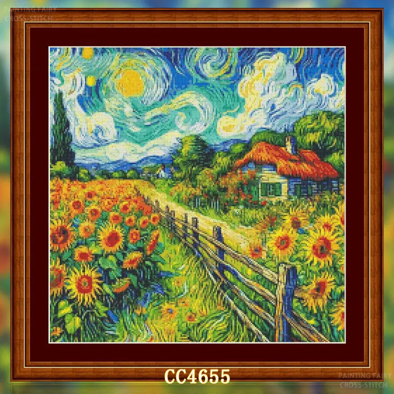 Art Portfolio Bag - [[CC4656-Van Gogh Serisi Ayçiçeği Çiftliği] Yeni
