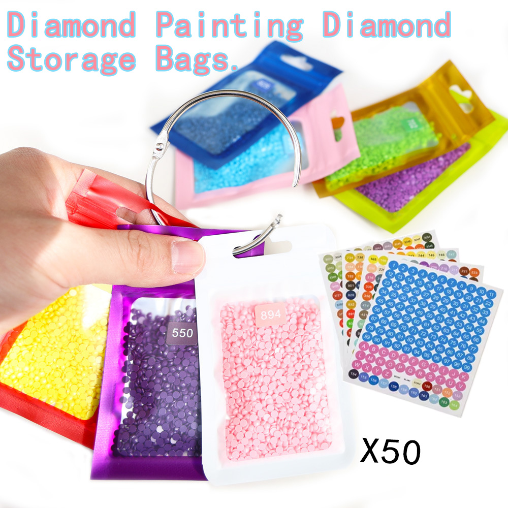 Art Craft Painting - 50 adet Etiketli Elmas Boyama Boncuk