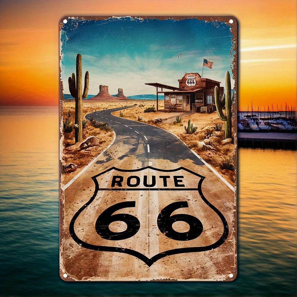 Art Craft Kitchen - Vintage Route 66 Metal Tabela -