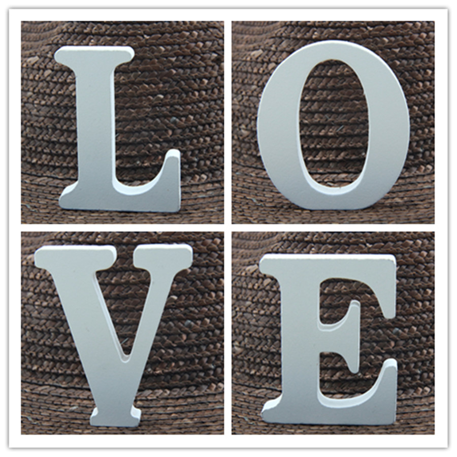Art Craft Letter A - 1 adet 8CM beyaz ahşap mektup