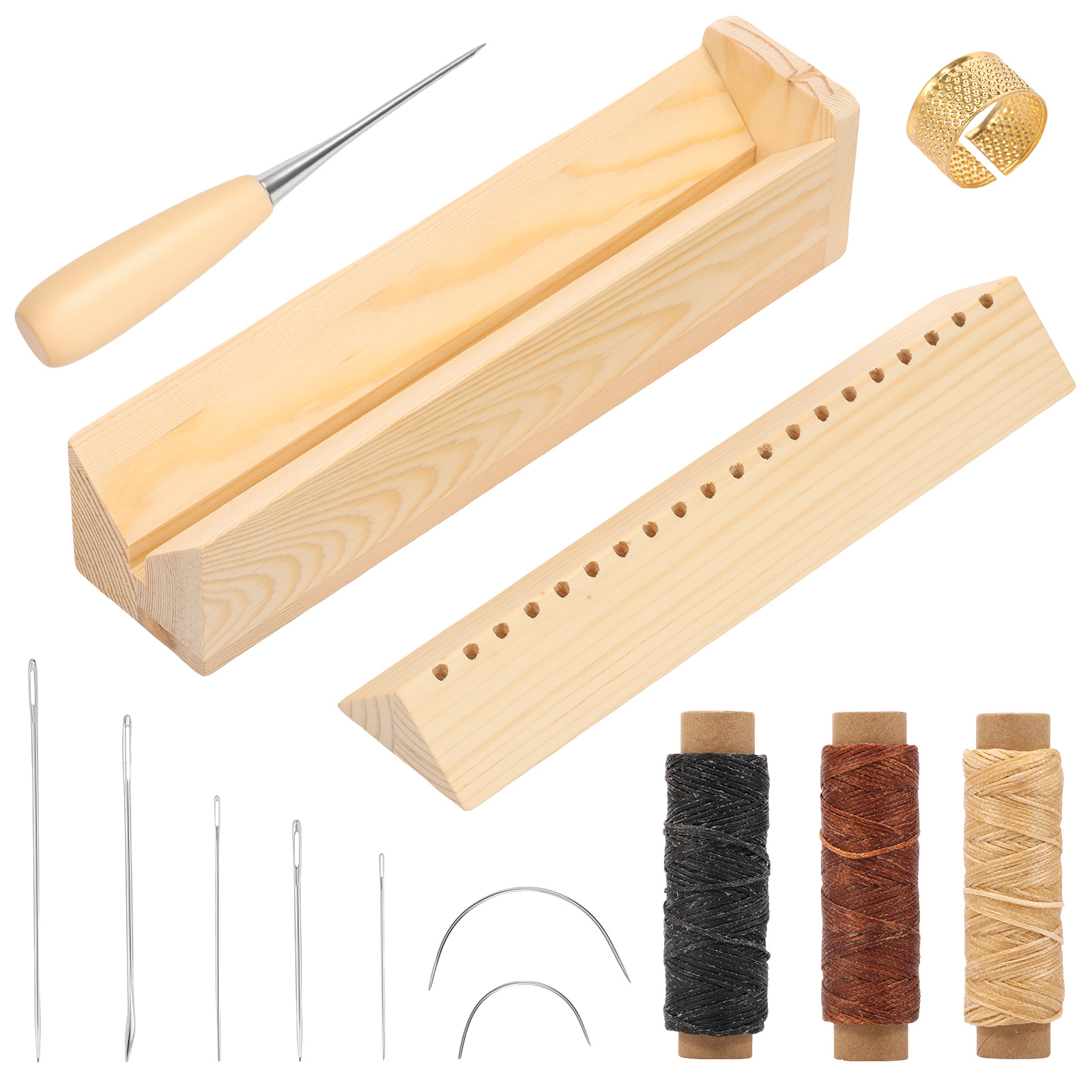 Bookbinding Supply Kit - Ahşap Kitap Ciltleme Delme Aparatı, Delme