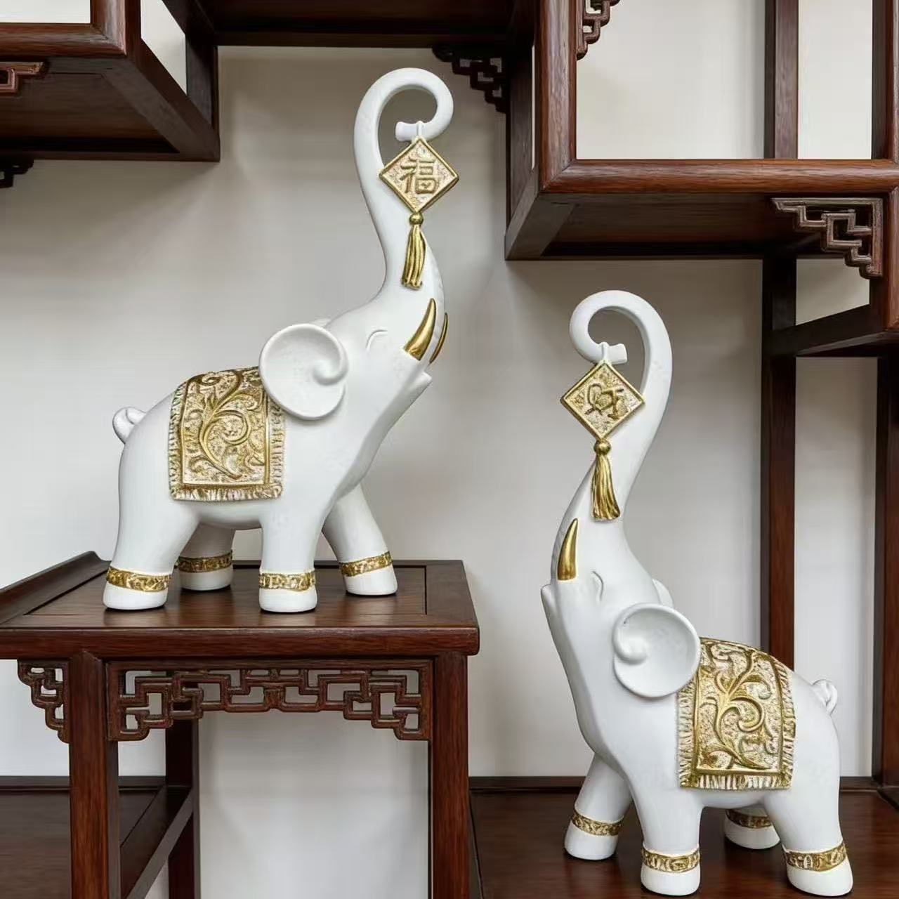 Bir Çift Çin Tarzı Şanslı Zeng - Art Craft Elephant incelemesi ve fiyatı