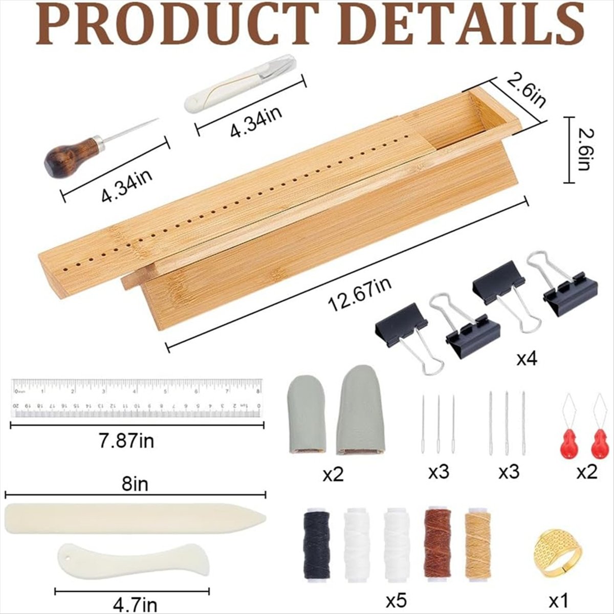 *X07A 26 Parça Bambu Kitap Cil - Bookbinding Supply Kit incelemesi ve fiyatı
